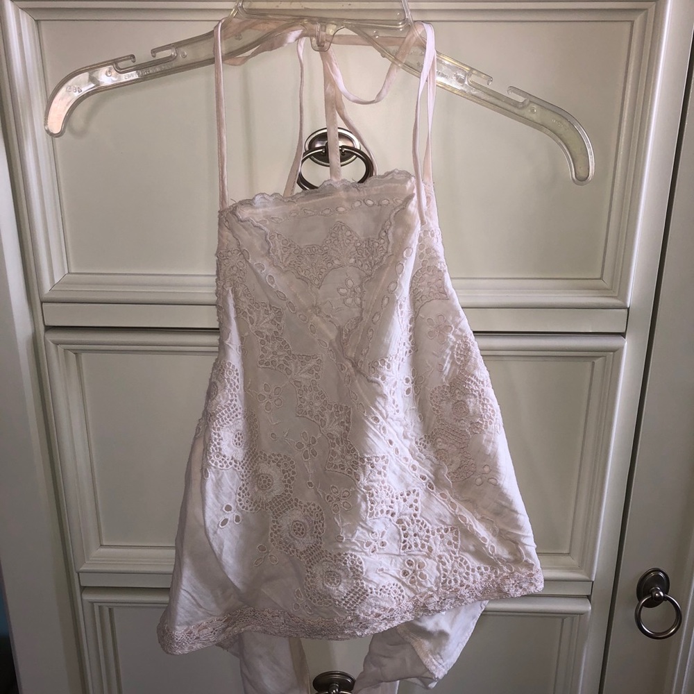 AEO halter tie back crop top